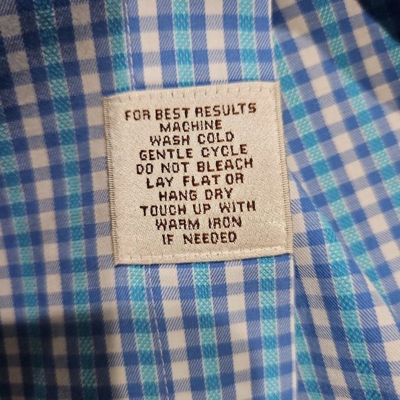 Peter Millar Shirt Mens Large Blue Plaid Long Sleeve Button Up 100% Cotton - Picture 4 of 6
